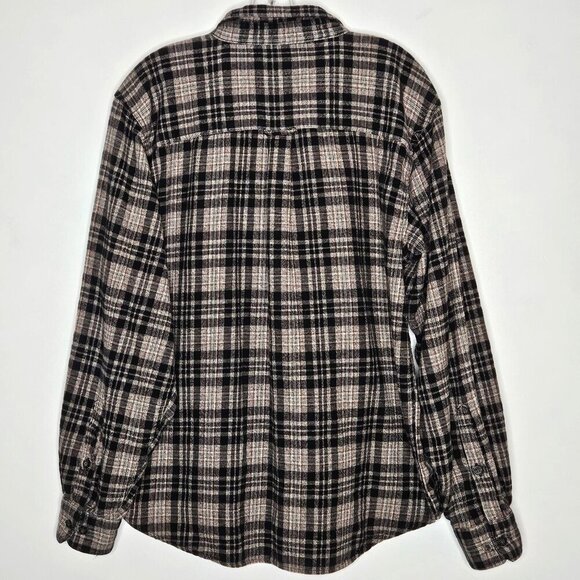Woolrich Shirt Mens Large Gray Black Plaid Cotton Flannel Button Up Gorpcore - Picture 6 of 8